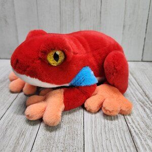 FAO Schwarz Sparklers Frog Plush Red 8'' Stuffed Animal Toy